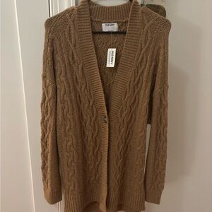 NWT Oversized Old Navy Women's Brown Cable Knit Sweater